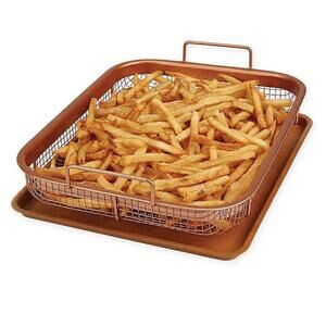 NIB 4PC Copper Chef Ceramic Nonstick Copper Crisper